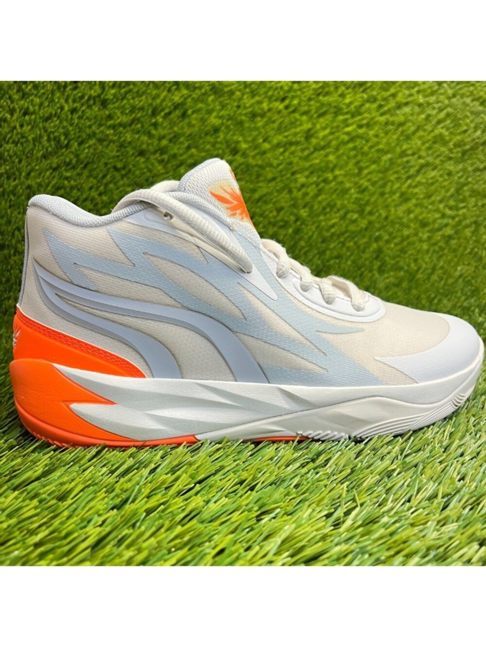 Puma LaMelo Ball MB.02 JR Boys Size 5Y White Gray Orange Athletic Shoes Sneakers